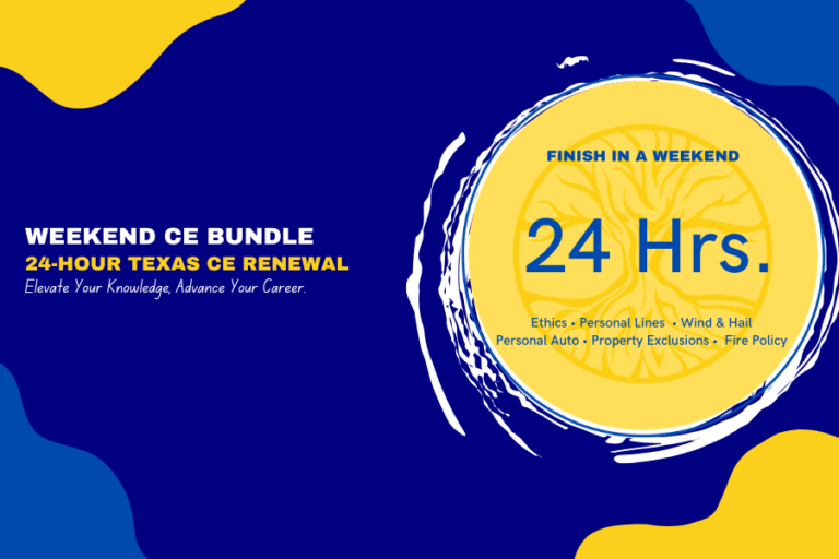 Weekend CE Bundle – 24 Hour Texas Insurance CE